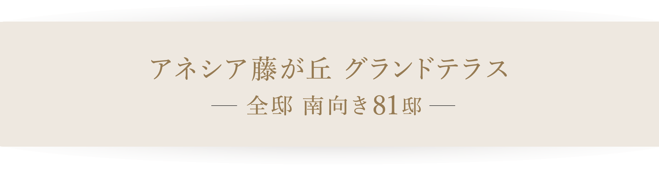 アネシア藤が丘 グランドテラス 全邸 南向き81邸 美しい日常を整える、プライベートラグジュアリー。